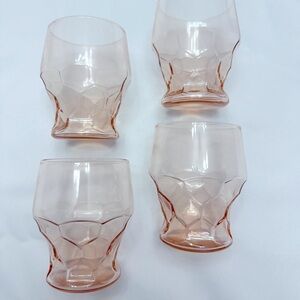 SET OF 4 Vintage Georgian Glass Tumbler - Pink